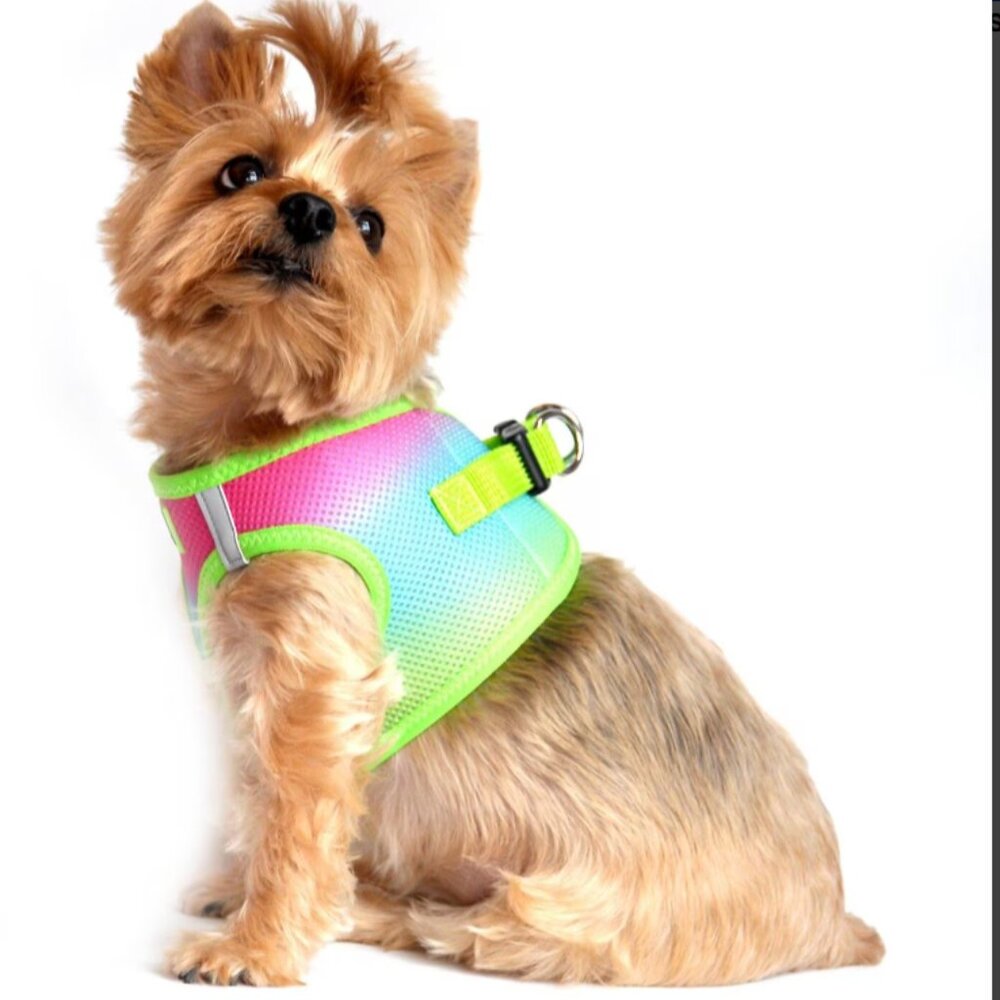 NWT DOGGIE DESIGN AMERICAN RIVER CHOKE FREE Dog HARNESS PINK GREEN XXS